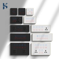 Pour panneau tactile en verre WiFi intelligent Tuya avec interrupteur 4 voies 10A max. Courant pour rideaux lumineux, variateur de lumière, commande de ventilateur - Combi