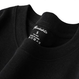 Camiseta de Jersey 100% Algodón para Hombre, Negra y Blanca, Manga Corta, Impresión en Serigrafía Negra, Transpirable, Informal, para Verano, Q182 - Product Image 1