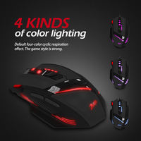 ZELOTES Mouse Gaming dengan kabel optik, Mouse T-60 USB Backlit 7-tombol ergonomis dapat diprogram