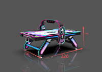 Machine de jeu d'arcade de table de hockey sur air à cadre en métal à pièces/billets avec voyants lumineux pour centres de jeux intérieurs