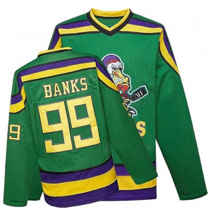 Mighty Ducks pour hommes # 96 Conway # 99 banques # 33 Greg <span class=keywords><strong>Goldberg</strong></span> 100% Polyester Vêtements Hip Hop des années 90 Jersey de Hockey sur Glace Brodé - Product Image 6
