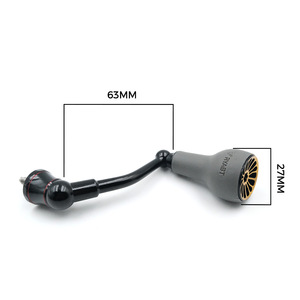 Empuñaduras de Pesca de 63 mm de Fibra de Carbono y 27 mm de TPE en Gris Dorado para Conversión de Carrete de Spinning Shimano Vanford - Product Image 5