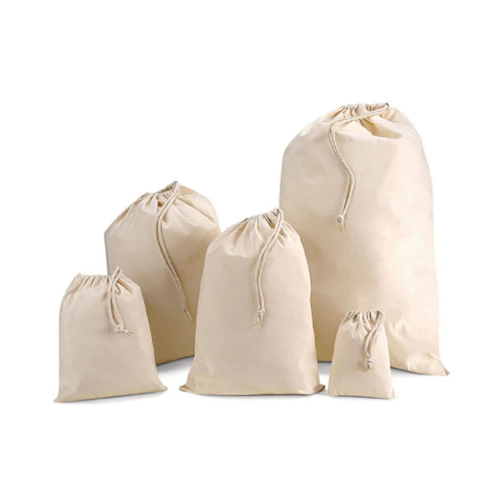 KAISEN再利用可能な農産物バッグモスリンショッピングストレージ100% 天然綿洗える生分解性巾着袋