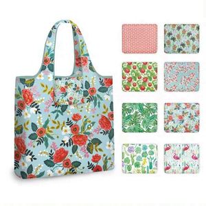 Bolsa de Compras de Poliéster Reutilizable, Plegable, con Patrón Geométrico Personalizado, Ecológica y Duradera, al por Mayor - Product Image 3