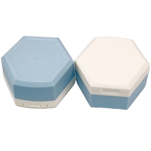 Factory price Hexagonal cosmetic body scrub container customized square plastic jars with lids