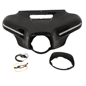 Carénage de phare avant de remplacement OEM pour <span class=keywords><strong>moto</strong></span>, en ABS, pour Street Glide 14-23 <span class=keywords><strong>2023</strong></span>, style CVO, noir - Product Image 1