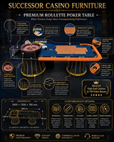 Table de Roulette Professionnelle de Luxe SUCCESSOR avec Plan de Jeu de Poker et Rail en Cuir Premium