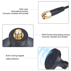Base magnétique d'aspiration d'antenne de routeur <span class=keywords><strong>Wifi</strong></span> avec connecteur SMA de câble RG174 pour antenne de tige en caoutchouc - Product Image 4