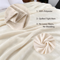 Couverture en flanelle 100% polyester de luxe, couverture polaire douce et chaude toute saison, couleur unie, logo personnalisé en gros pour la maison, ODM&OEM