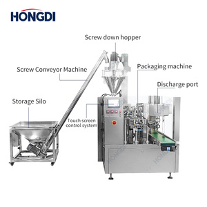 Machine d'emballage automatique de sacs en papier de remplissage de farine d'amande de farine de blé de poudre d'épices Machine à emballer de sachets debout préfabriqués - Product Image 3