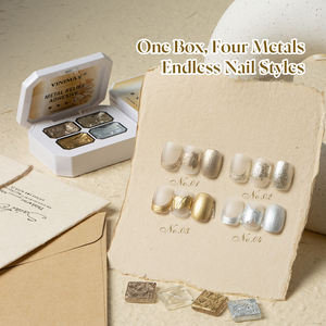 Paleta de Gel Vinimay de Alta Calidad, Sin Necesidad de Limpiar, con <span class=keywords><strong>Relieve</strong></span> Metálico, 4 Colores, Gel Profesional para Pintura 3D, Moldeado, Polvo Brillante, Gel Cremoso - Product Image 6