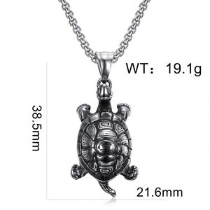 Collar De Pareja De Acero Inoxidable Stainless Steel Small Turtle Pendant Necklace for Couple Men Women Inspirational Letter - Product Image 6
