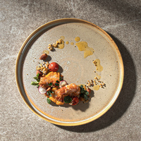 Assiette personnalisée avec logo Vaisselle en porcelaine Restaurant Vente en gros Steak Platos Assiettes plates en céramique empilables pour plats principaux