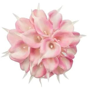 ใหม่มาถึงขายส่ง Blue Calla Lily ช่อดอกไม้ประดิษฐ์ดอกไม้ฤดูใบไม้ผลิสำหรับตกแต่งบ้านงานแต่งงาน Bouquets