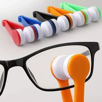 Brosse de Nettoyage pour Lentilles de Lunettes en Plastique et Microfibre, Soins Optiques pour Lunettes