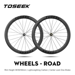 Jeu de roues de compétition TOSEEK en fibre de carbone 700c pour route, profondeur 50 mm, finition mate UD, frein à disque, tubeless, légères, pour vélo de course, OEM - Product Image 3