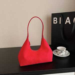 Bolso tipo dumpling nuevo, informal y a la moda, de cuero de gamuza, estilo retro, de gran capacidad, para mujer. - Product Image 3