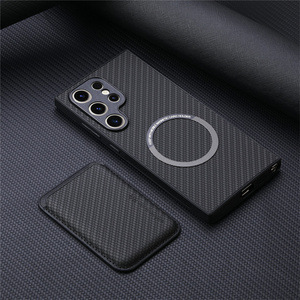 Simple Leather Wallet Card holder Magnetic Mobile Phone case for Samsung S26 ultra S25 S24 Series bag fabric Textured Back Cover - Product Image 5