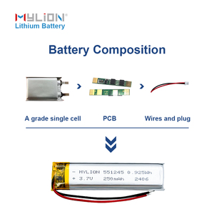 Mylion Mini 3.7V 250MAh <span class=keywords><strong>Lipo</strong></span> Pin Có Thể Sạc Lại 551245 Pouch Lithium Ion Nhỏ 7.4V 11.1V Li Polymer Gói - Product Image 5
