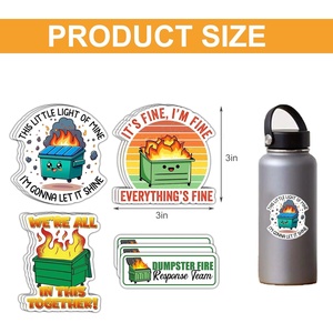 Dumpster <span class=keywords><strong>Meme</strong></span> Stickers impermeable, duradero para computadora portátil, teléfono, botella de agua, automóviles y más-Nueva versión de alta definición - Product Image 3