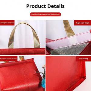 Bolsa Térmica Aislada de Tela No Tejida con Forro de Papel de Aluminio para Reparto de Pasteles de Panadería, Comida para Llevar, Colores Personalizables - Product Image 3