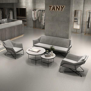 Ensemble de canapés de bureau modernes et minimalistes avec table basse en forme de U, confortables, en tissu, pour la réception et les espaces de réunion - Product Image 2