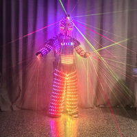 Costumes de danse laser performants, nouveautés pour fêtes, vêtements d'armure LED pour hommes, costume de robot Tron LED avec lumière laser pour bars et raves