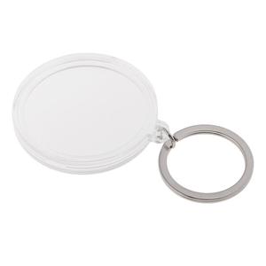 Portachiavi portachiavi in lega d'argento rotonda da 40mm in materiale plastico acrilico stile-1