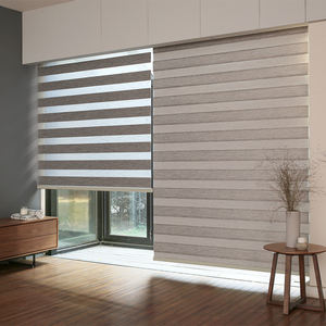 Stores zébrés coréens larges aspect bois, stores jour et nuit sur mesure, rideaux à enroulement motorisés, filtration automatique de la lumière - Product Image 2