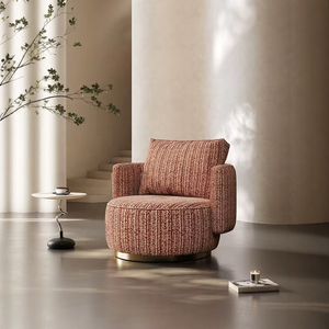 Fauteuil inclinable moderne avec tissu de style ancien, fauteuil pivotant de loisirs pour balcon, pour la maison, le salon, le salon de beauté - Product Image 3
