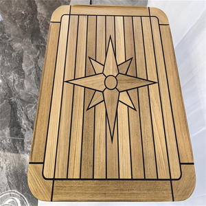 Tablero Rectangular de Madera de Teca con Patrón de Estrella y Esquinas Redondeadas de 585x690 mm para Patio, para Yates, Autocaravanas y Accesorios Marinos - Product Image 3