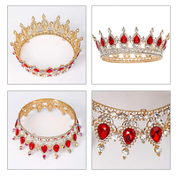 Luxe or paillettes baroque rond cristal couronne gâteau Topper anniversaire et mariage diadèmes remise des diplômes gâteau décoration fournitures