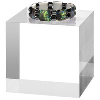 Bloc de présentation de cube en acrylique solide clair personnalisé HUISEN pour bijoux/diamant