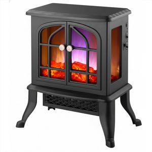 Calentador Eléctrico Portátil de 2000W con Protección Contra Sobrecalentamiento, Chimenea Eléctrica Infrarroja 3D con Diseño de Leña y Fuego para Hogar y Baño - Product Image 1