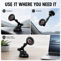 Support de téléphone magnétique en alliage d'aluminium durable pour voiture, ornement de volant de course, support extensible multi-angle stable à 360 degrés