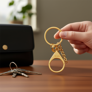 Portachiavi Ilan color oro 60 mm con catena per borsa e chiavi - Product Image 2