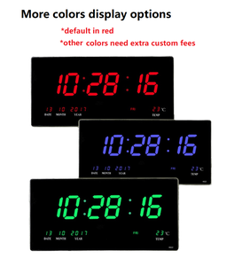 Màn hình lớn đa chức năng cổ điển <span class=keywords><strong>LED</strong></span> kỹ thuật số điện tử đồng hồ treo tường với nhiệt độ tuần Lịch hiển thị trang trí nội thất - Product Image 3