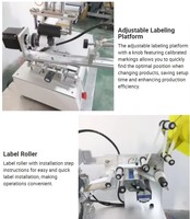Machine d'étiquetage semi-automatique pour bouteilles rondes, applicateur d'autocollants semi-automatique pour l'étiquetage des bouteilles et bocaux en verre et en plastique