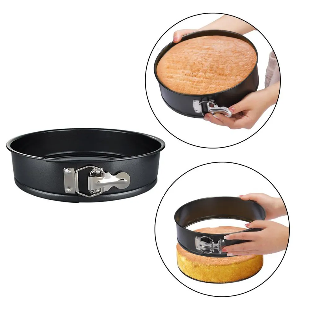 10inch Baking Dish Springform Bakeware Cake Mold Nonstick Carbon Steel Deep Round Metal Cake Mould With Removable Bottom