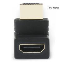 Adaptateur HDMI à angle droit de 270 degrés, plaqué or, haute vitesse, HDMI mâle vers femelle, connecteur adaptateur 4K*2K