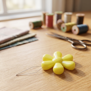 AA0268 Flower <b>Needle</b> <b>threader</b> |Yellow Plastic Flower <b>Needle</b> <b>Threader</b> for Sewing Accessory Simple Round Shape Colorful Design - Product Image 3