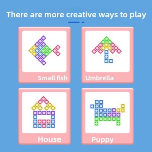 3D Criativo Blocos de Construção Tetris-Style Pensamento Lógico Treinamento Infantil Educacional Jogo de Tabuleiro Toy Hand-On Plástico Cérebro - Product Image 4