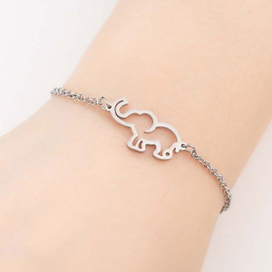 Fashion Vintage Gold <strong>Silver</strong> 316 Surgical Stainless Steel <strong>Adjustable</strong> Animal Charm and Elephant Shaped Jewelry <strong>Bracelet</strong> - Product Image 2