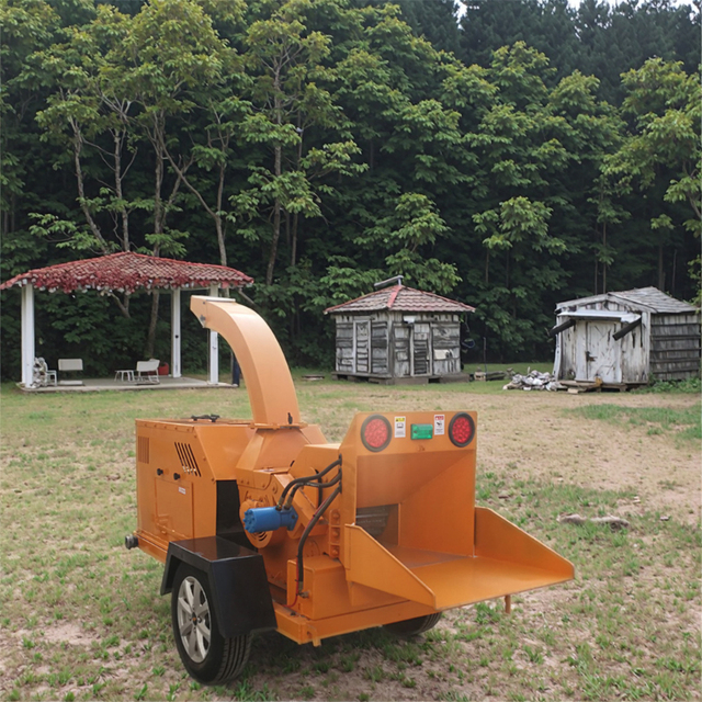 New Product Diesel Mobile Wood Chipper Machines Infeeding Wood Chipper Hydraulic Drum Orchard Tree Branch Wood Chipper for Sale