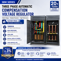Régulateur de tension triphasé monophasé AC SBW 100kva 180kva 200kva 250kva 500kva 380v Stabilisateur servo