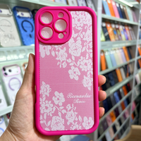 Coque de téléphone iPhone 17 Pro en TPU mat avec motif floral en dentelle, couleur ivoire blush, panneau de protection de l'appareil photo, personnalisable, fournisseurs en gros