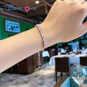 2025 Bracelet Zircon Rectangulaire Réglable En Gros Amitié Tennis Diamant Bracelet - Product Image 2