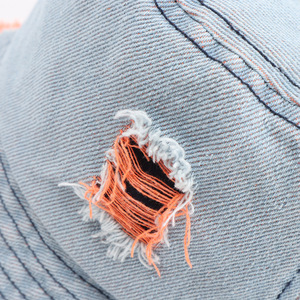Custom <strong>Funky</strong> Wide Distressed Brim Blue Jean <strong>Bucket</strong> <strong>Hat</strong> Women's Cotton Denim Fisherman <strong>Hat</strong> for Hip Hop Style Casual Party Travel - Product Image 5