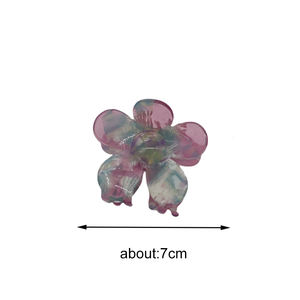 סיכת שיער בגווני פרחים בצבעי חומצה אצטית, קליפס כריש אלגנטי לקליעת שיער יומיומית, קליפס לקוקו - Product Image 5