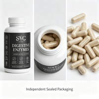 Enzymes digestives végétales en capsules, 60 capsules, vente en gros, marque privée, OEM, ODM, prix d'usine
